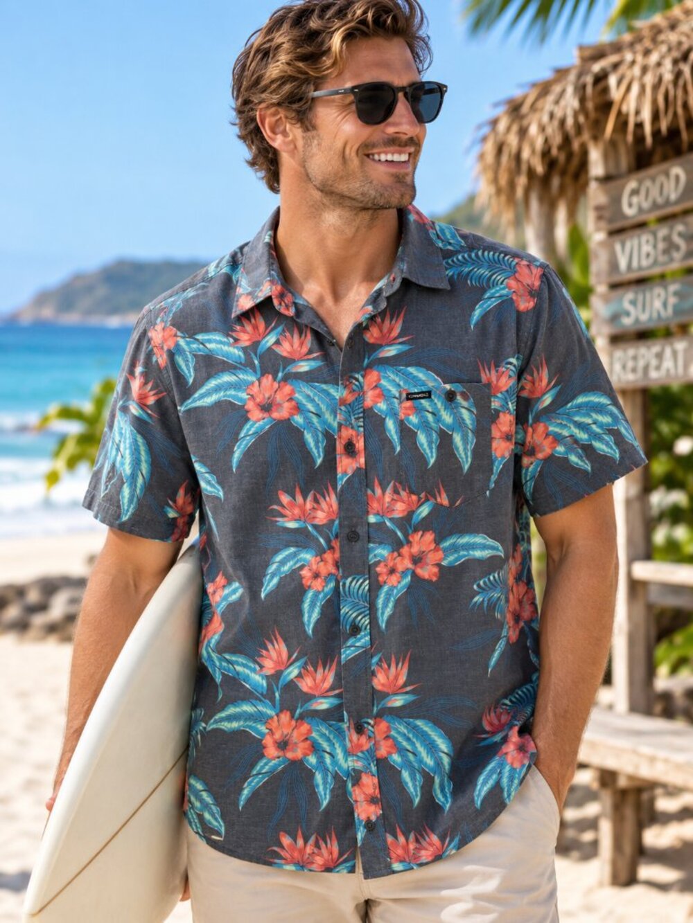 O’Neill Men’s Large Tropical Hawaiian Shirt